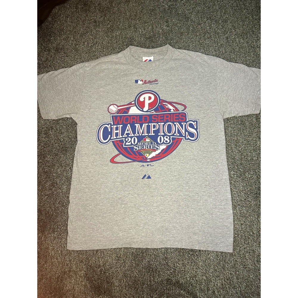 2008 Philadelphia Phillies World Series Champions T Shirt Majestic MLB Mens M